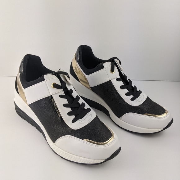 Michael Kors Heel Sneakers Wedges Leather 9.5 - Picture 2 of 8